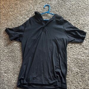 Lululemon Athletica Black Polo Shirt Short Sleeve Classic